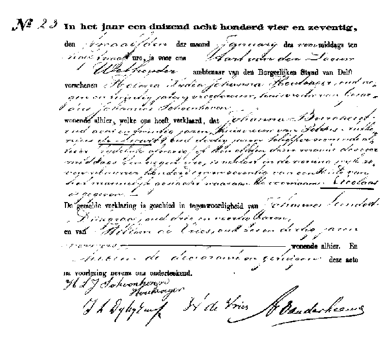 18740112 geb akte 23 Nicolaas zv PA d Zwart - J Burghout